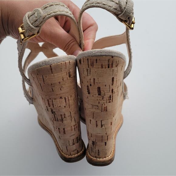 Prada Cream Jute Cork Wedge Sandals Size 39 size 8 - Picture 9 of 9